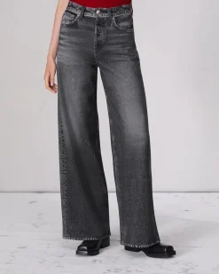 rag & bone Miramar Terry Sofie Wide-Leg Pant Washed Black Discount