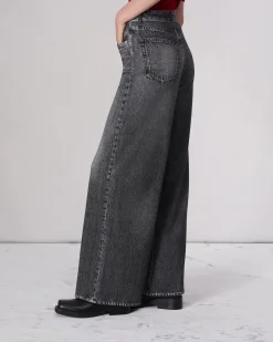 rag & bone Miramar Terry Sofie Wide-Leg Pant Washed Black Discount