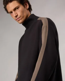 rag & bone Mockneck Sweatshirt Black Cheap