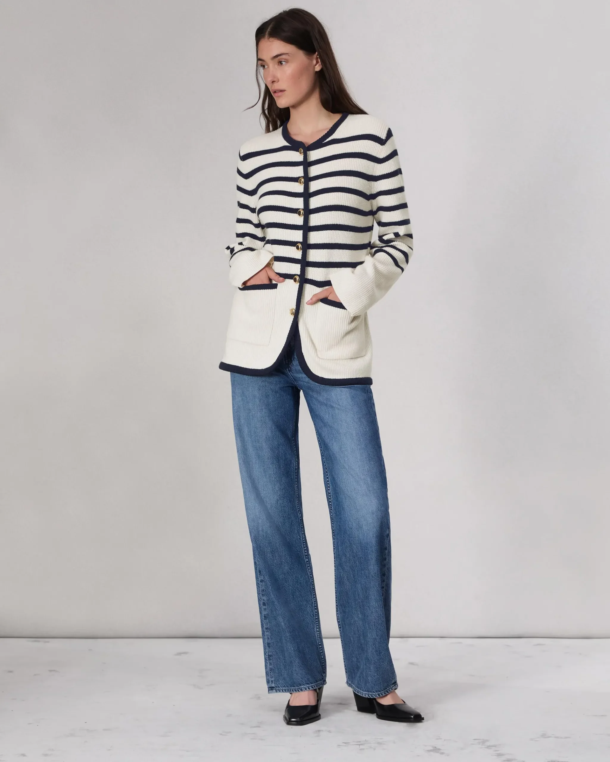 rag & bone Nancy Wool Cardigan Ivory Cheap