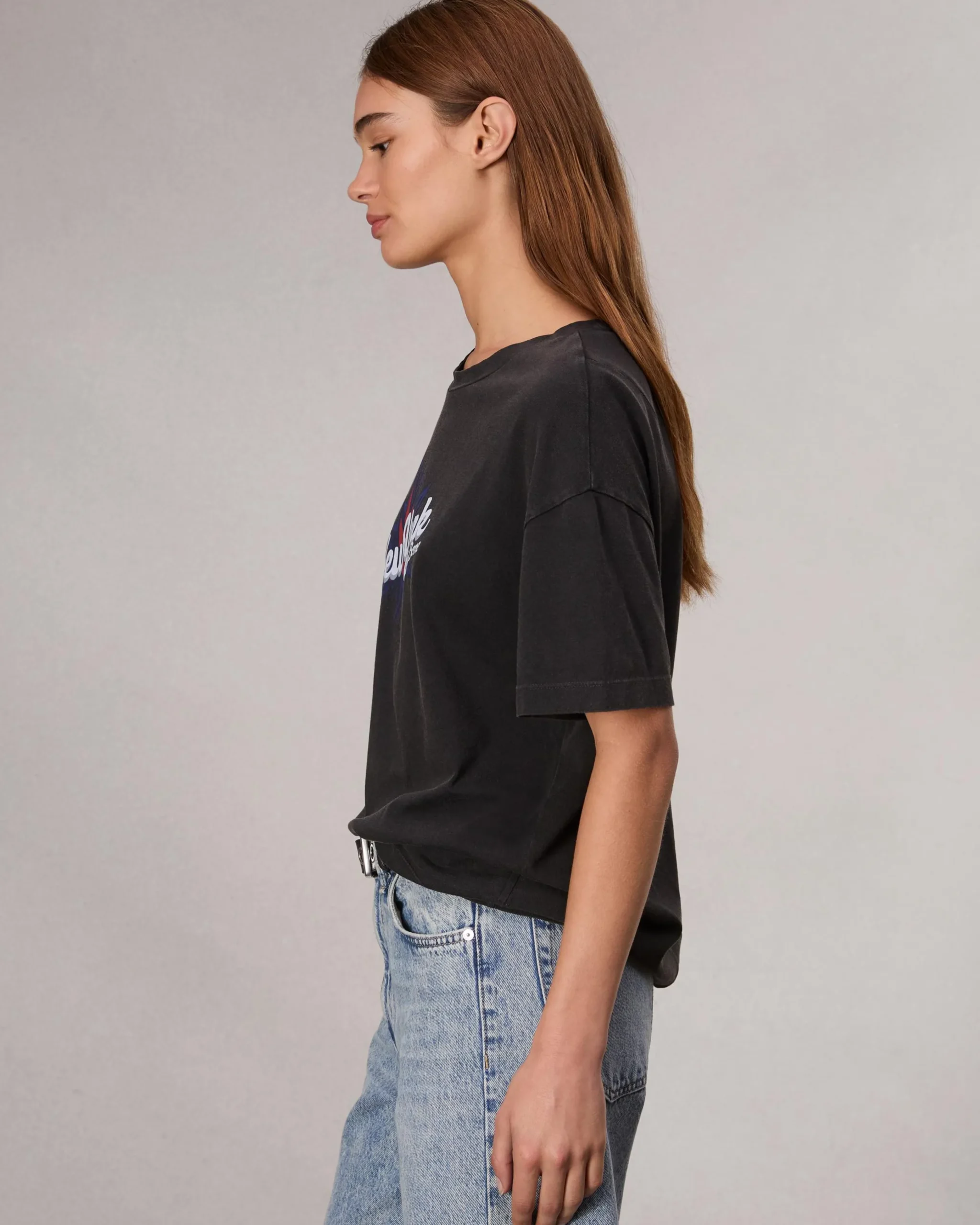 rag & bone New York Boyfriend T-Shirt Black Multi Fashion