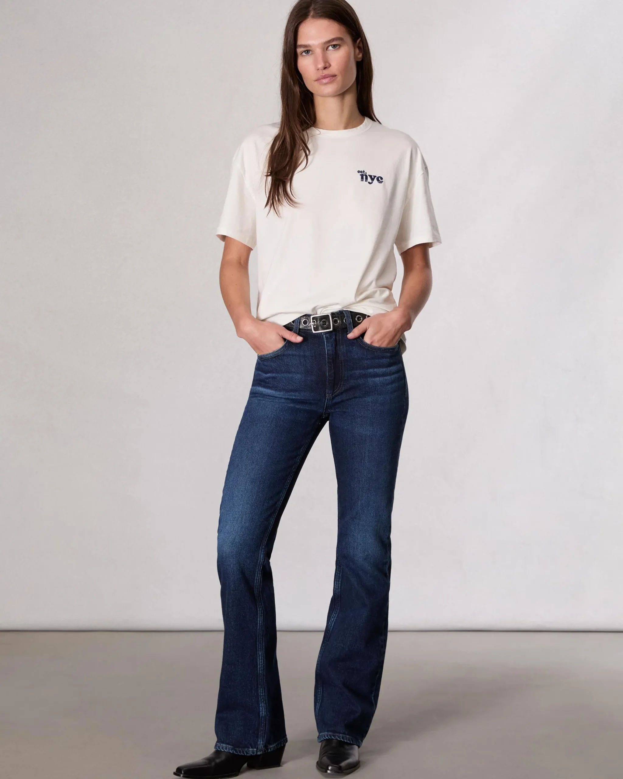 rag & bone NYC Boyfriend T-Shirt Ivory Multi Flash Sale