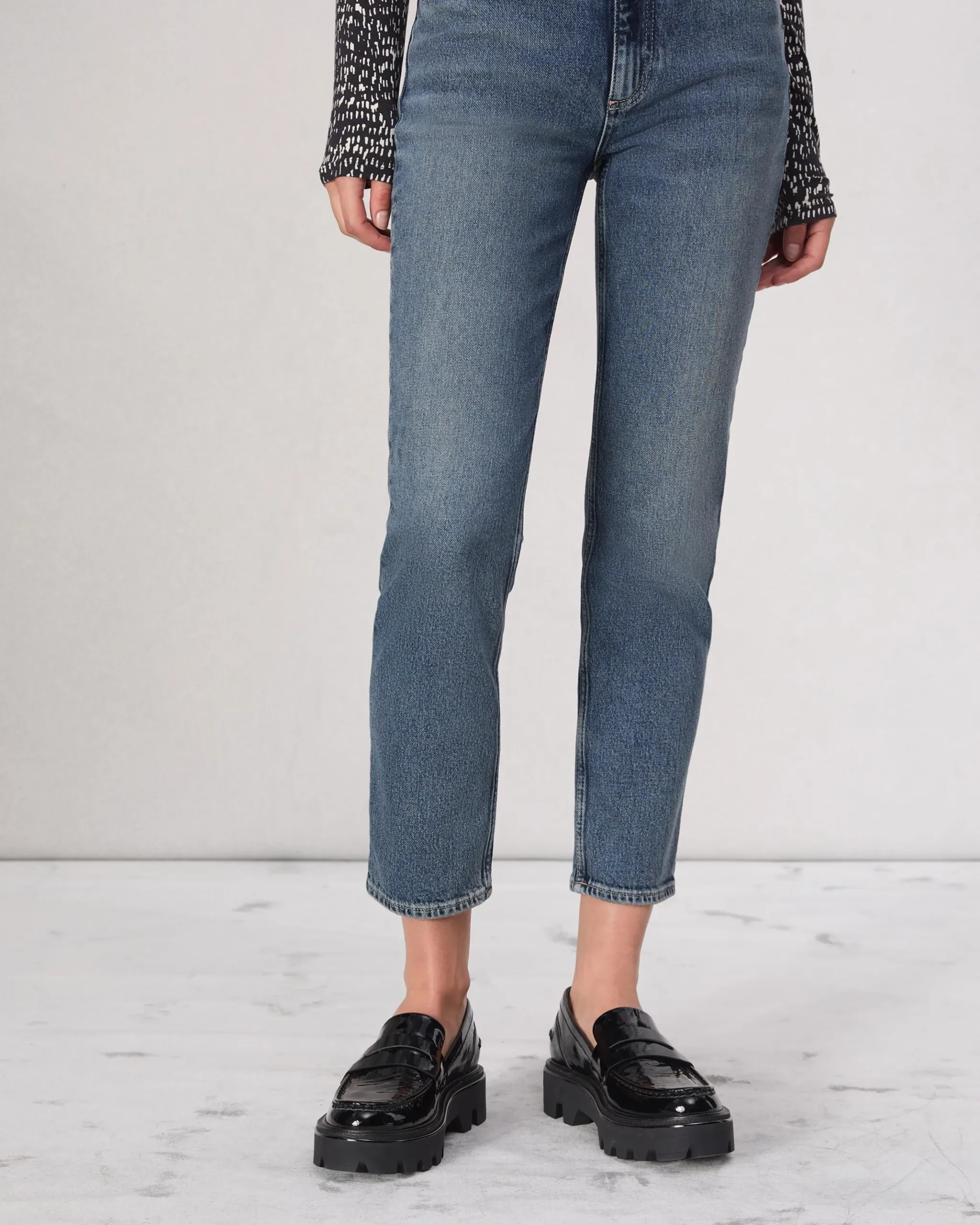 rag & bone Quinn Leather Loafer Black Patent Shop