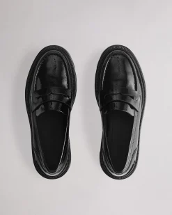rag & bone Quinn Leather Loafer Black Patent Shop