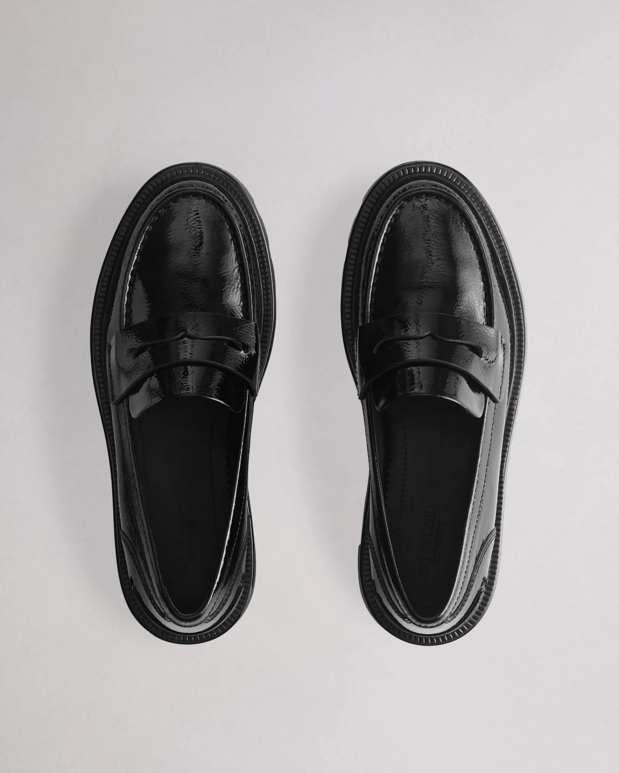 rag & bone Quinn Leather Loafer Black Patent Shop