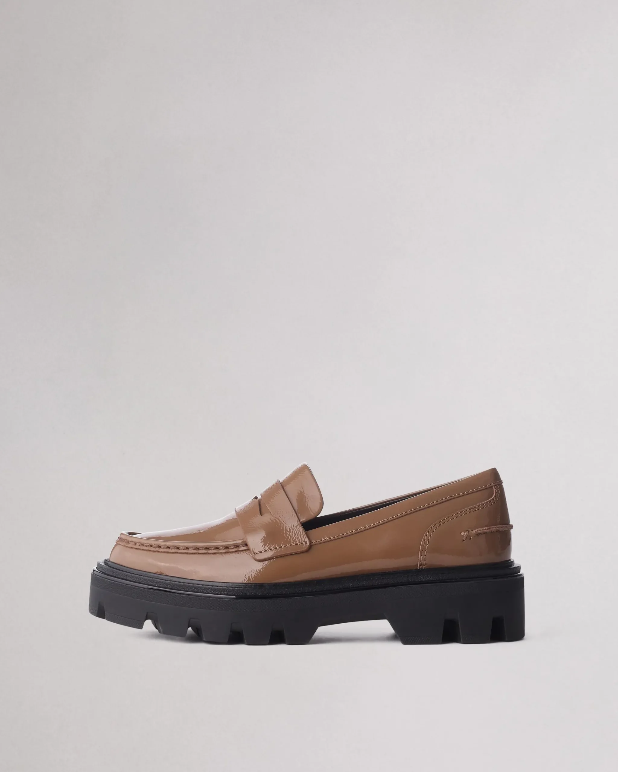 rag & bone Quinn Leather Loafer Taupe Patent Hot