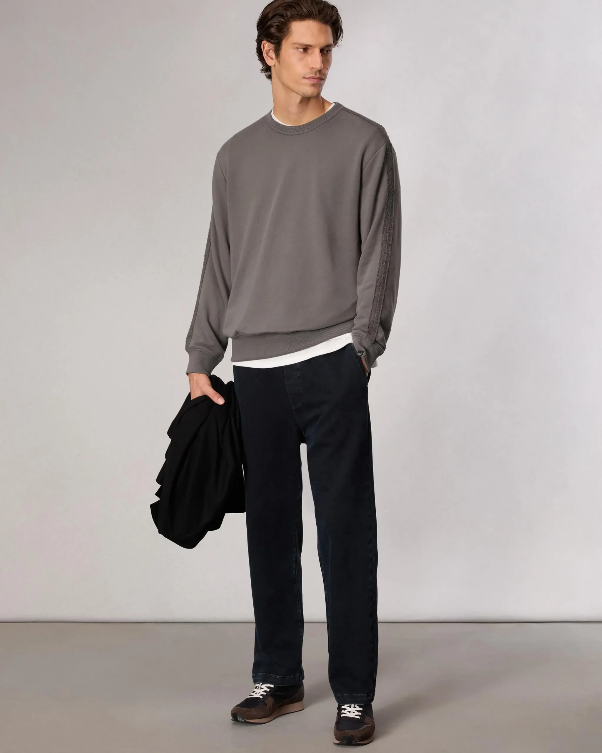 rag & bone Raw-Edge Cotton Sweatshirt Smoke Grey Store