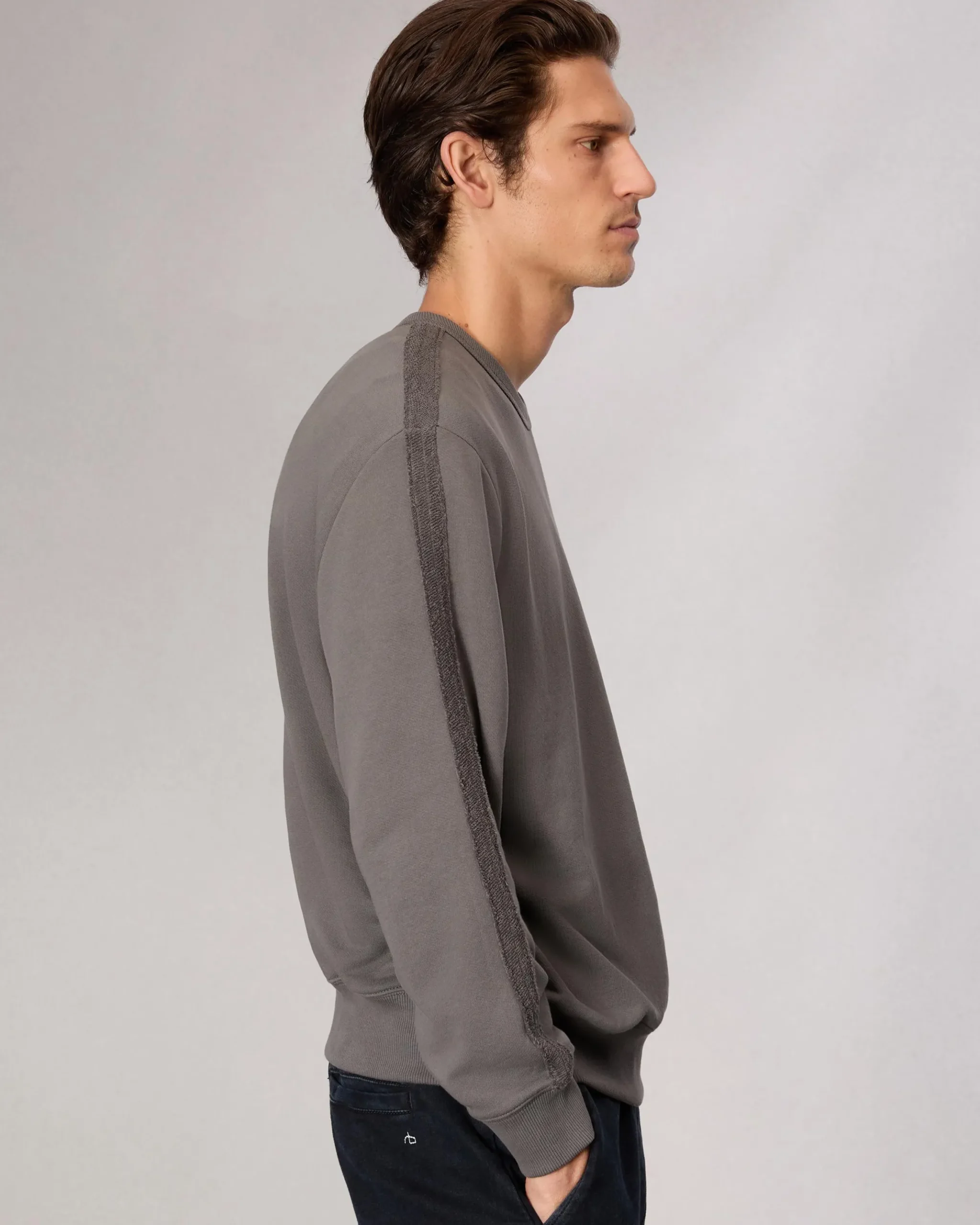 rag & bone Raw-Edge Cotton Sweatshirt Smoke Grey Store