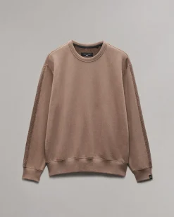 rag & bone Raw-Edge Cotton Sweatshirt Brown New