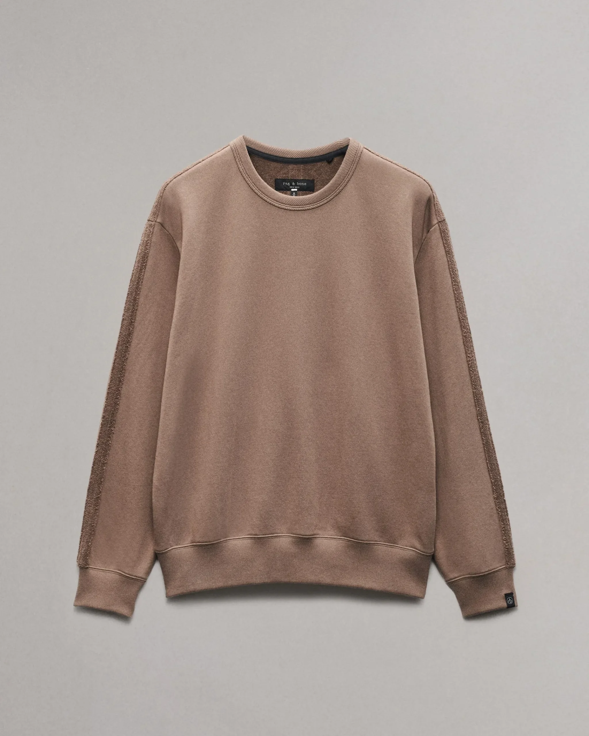 rag & bone Raw-Edge Cotton Sweatshirt Brown New