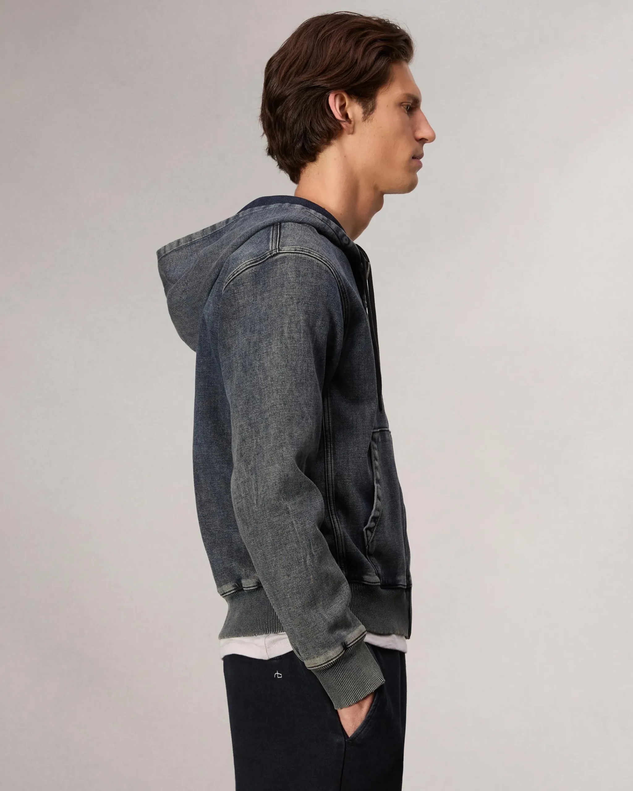 rag & bone rbSTRIDE Denim Zip Hoodie Bradbury Shop