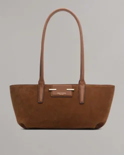 rag & bone Realm Italian Suede Satchel Golden Brown Store