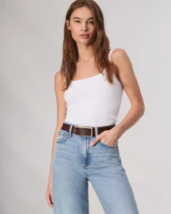 rag & bone Rebound Leather Belt Dark Espresso Discount