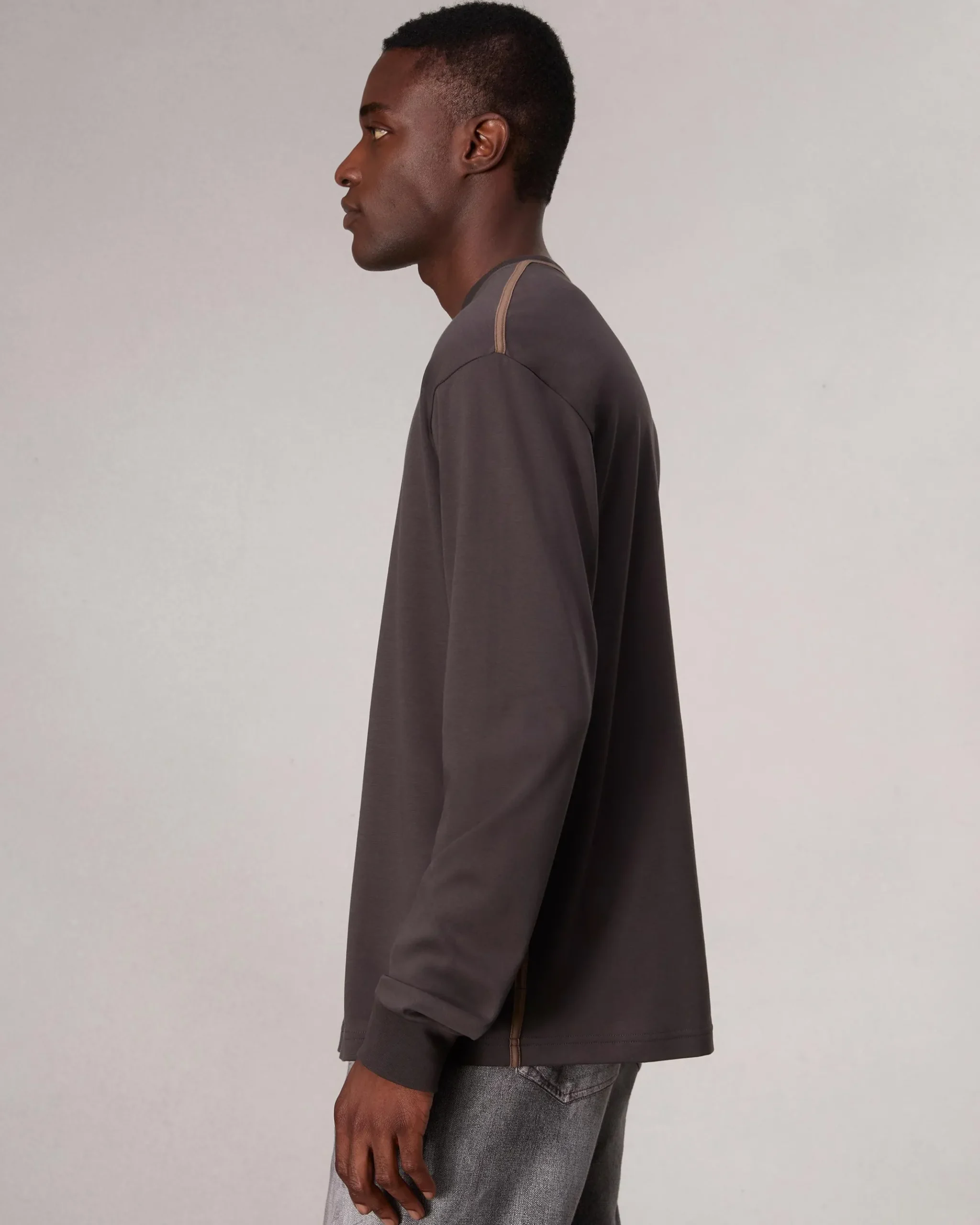 rag & bone Relaxed Fit Contrast-Trim Cotton Tee Washed Black Shop