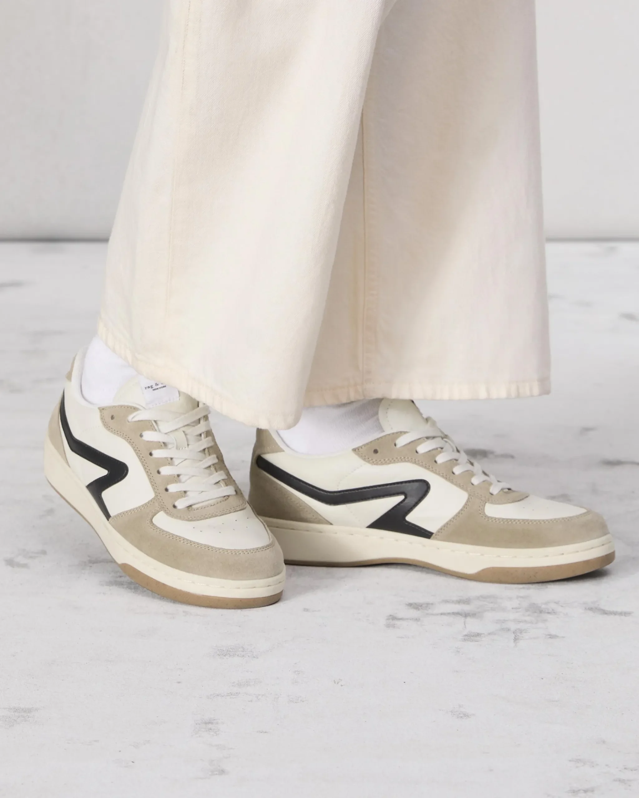 rag & bone Retro Court Leather Sneaker Turtle Dove/ Light Sand Fashion