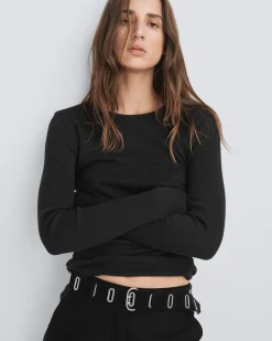 rag & bone River Suede Belt Black Suede Store