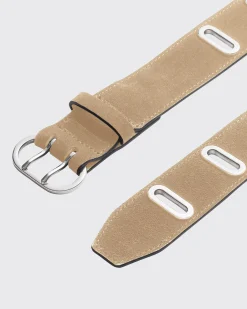 rag & bone River Suede Belt Light Sand Flash Sale