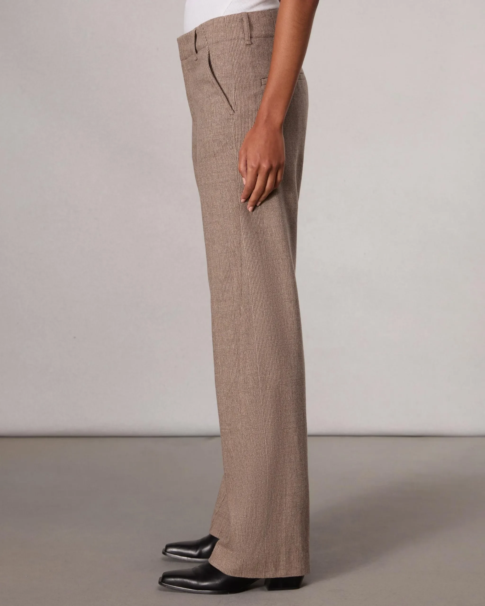 rag & bone Shea Full-Length Plaid Pant Camel Plaid Best