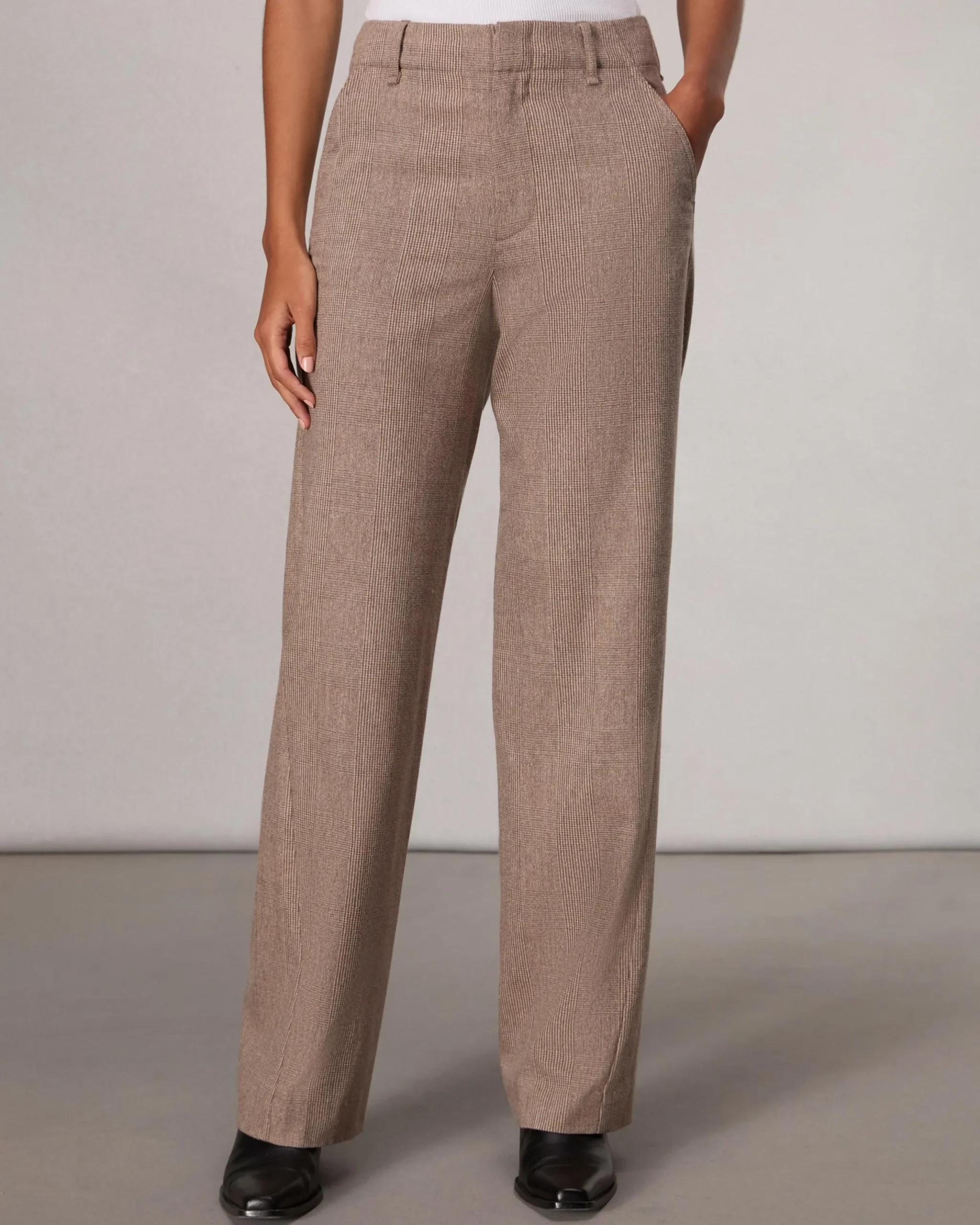 rag & bone Shea Full-Length Plaid Pant Camel Plaid Best