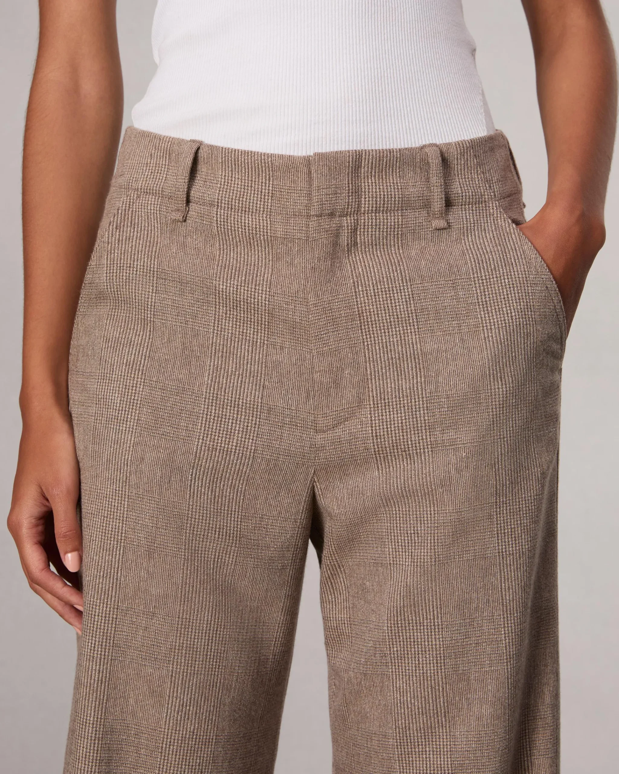 rag & bone Shea Full-Length Plaid Pant Camel Plaid Best
