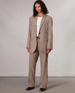 rag & bone Shea Full-Length Plaid Pant Camel Plaid Best