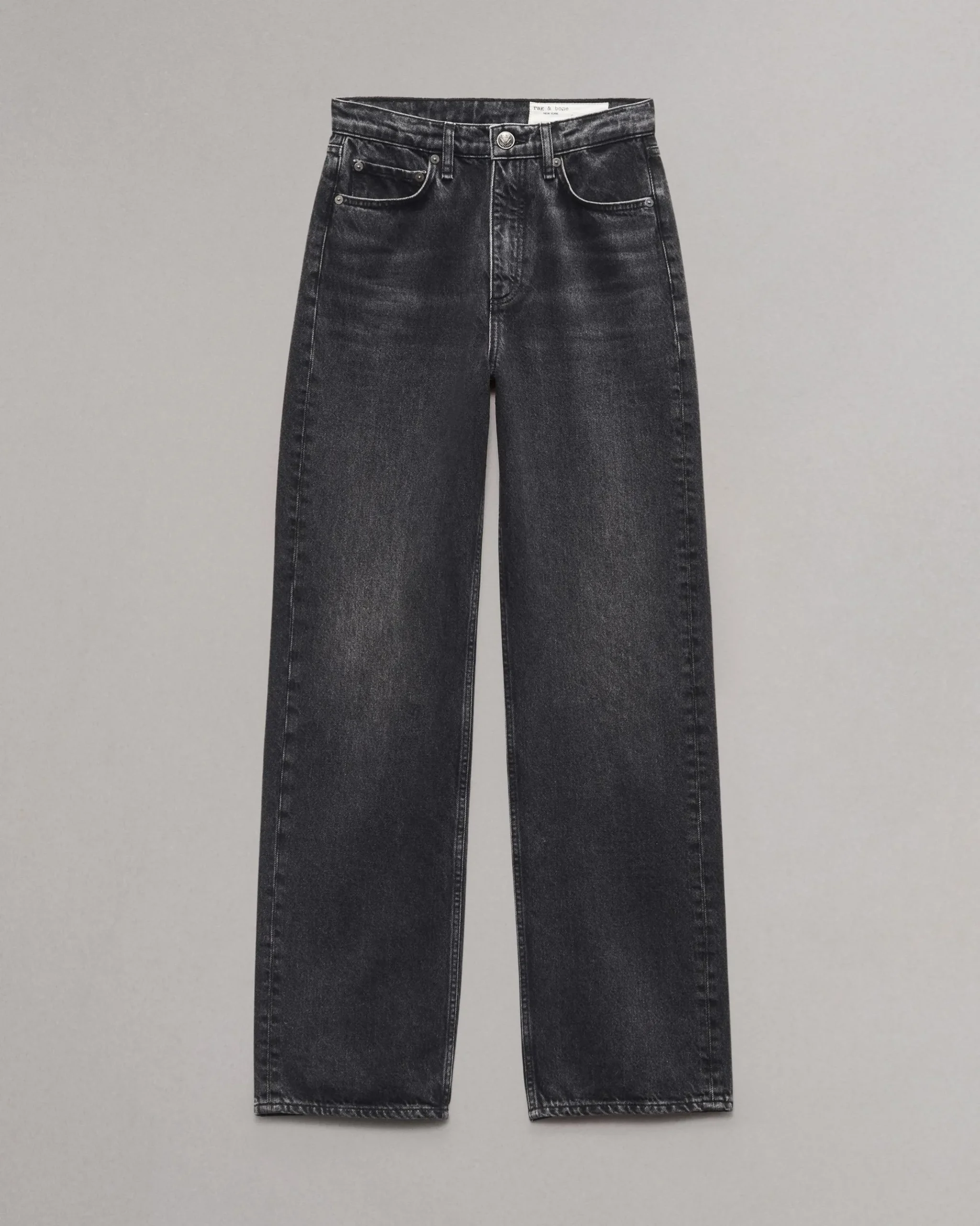 rag & bone Shea Relaxed Straight Jean Black Stone Outlet