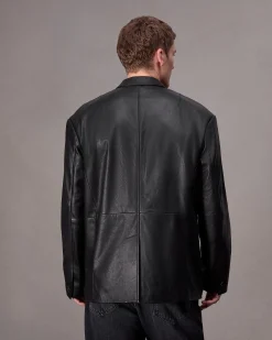 rag & bone Shift Leather Blazer Black Best
