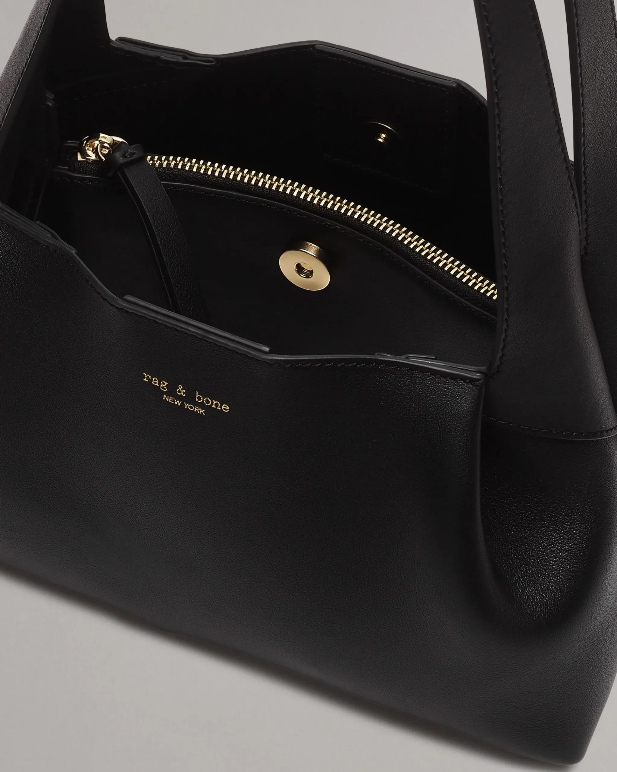 rag & bone Slade Italian Calf Leather Shoulder Bag Black Flash Sale