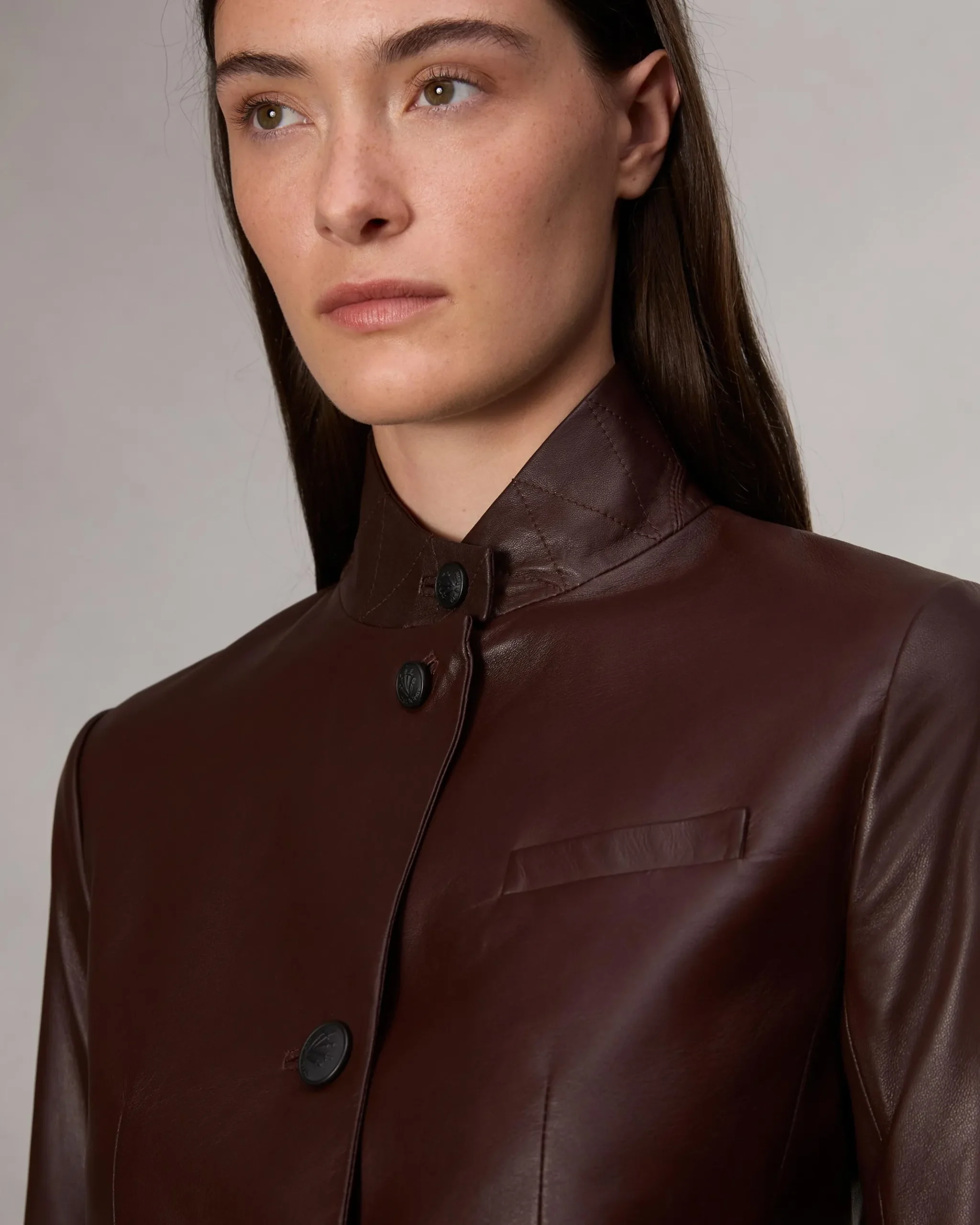 rag & bone Slade Leather Blazer Dark Brown Hot