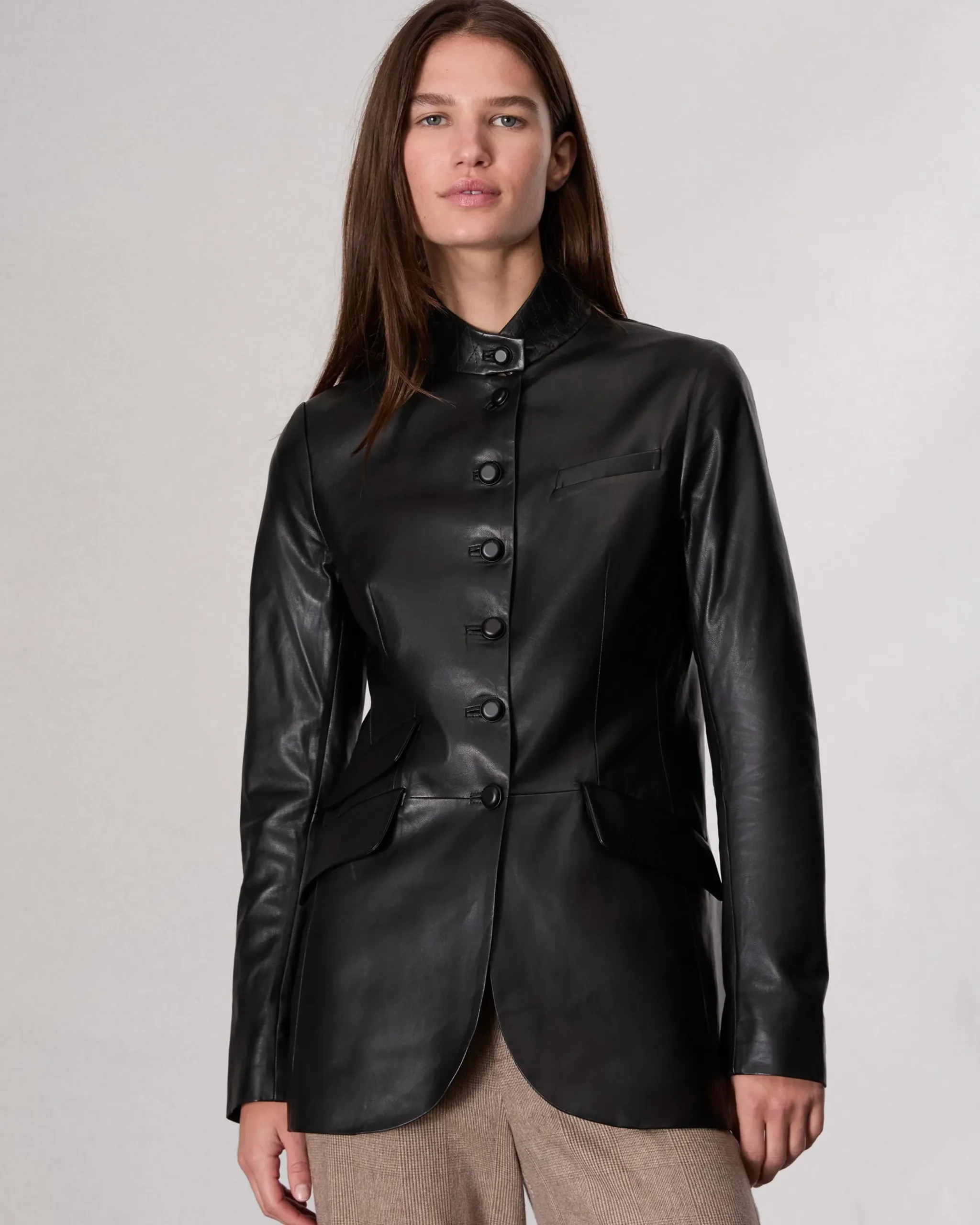 rag & bone Slade Long Leather Blazer Black Cheap