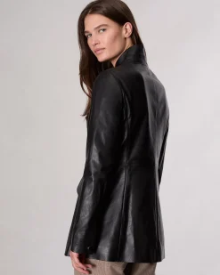 rag & bone Slade Long Leather Blazer Black Cheap