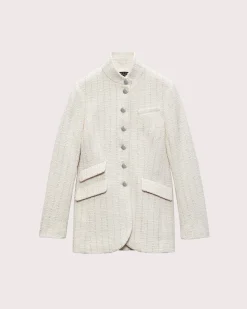 rag & bone Slade Long Tweed Blazer Ivory Hot