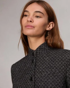 rag & bone Slade Patterned Blazer Black Clearance