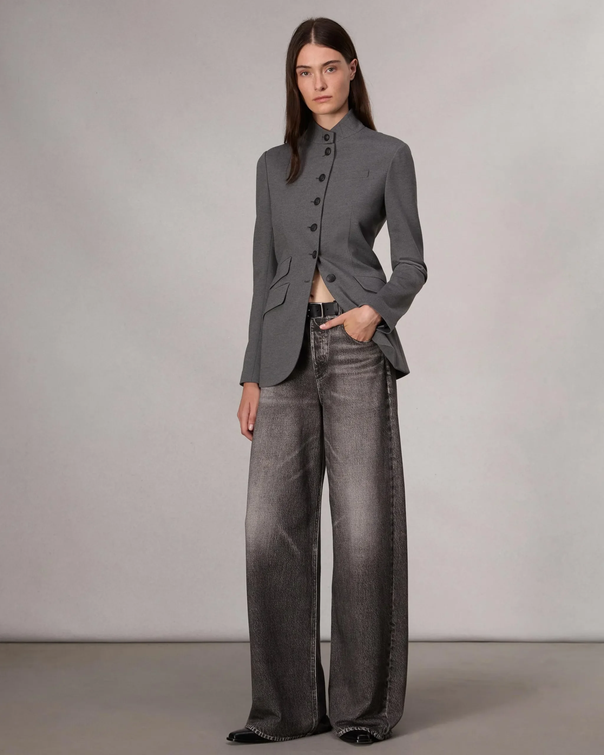 rag & bone Slade Ponte Blazer Charcoal Best Sale