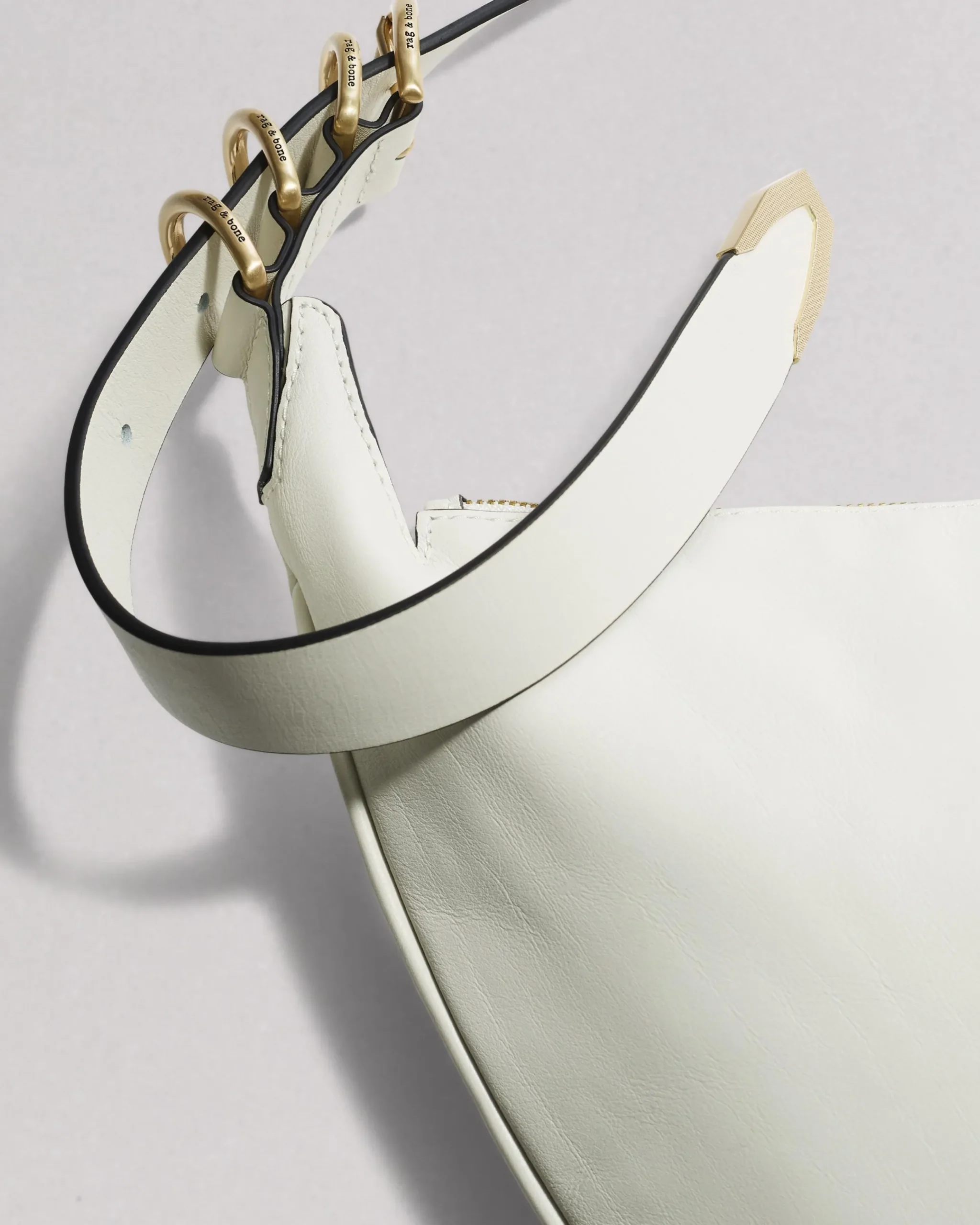 rag & bone Spire Leather Shoulder Bag Antique White Outlet