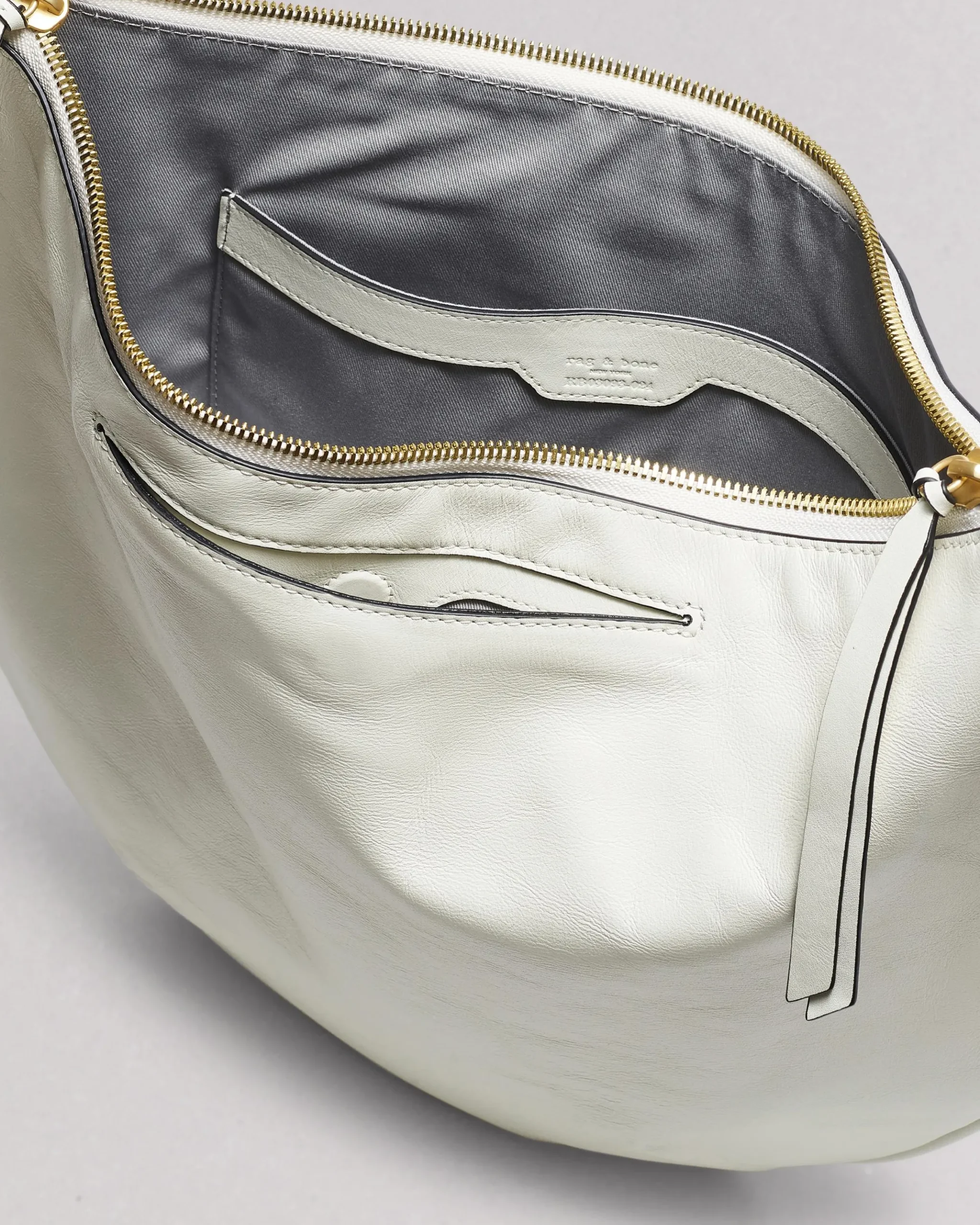 rag & bone Spire Leather Shoulder Bag Antique White Outlet