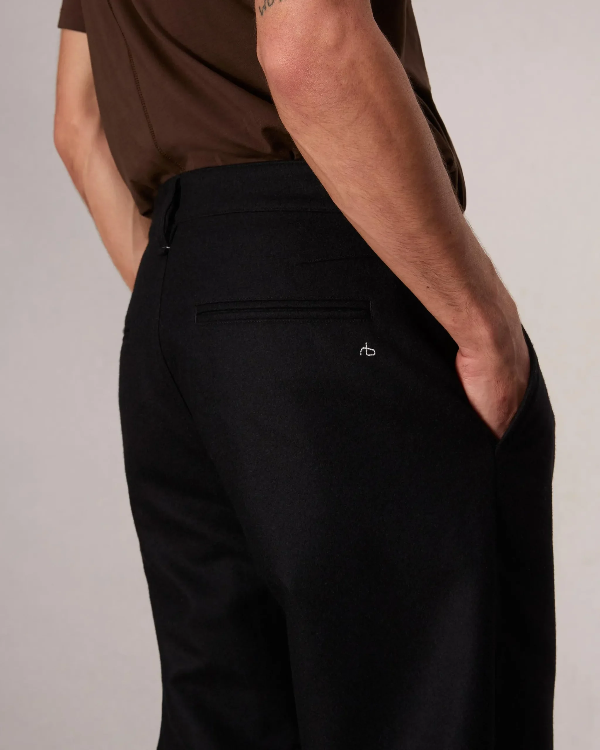 rag & bone Standard Flannel Chino Pant Black Store