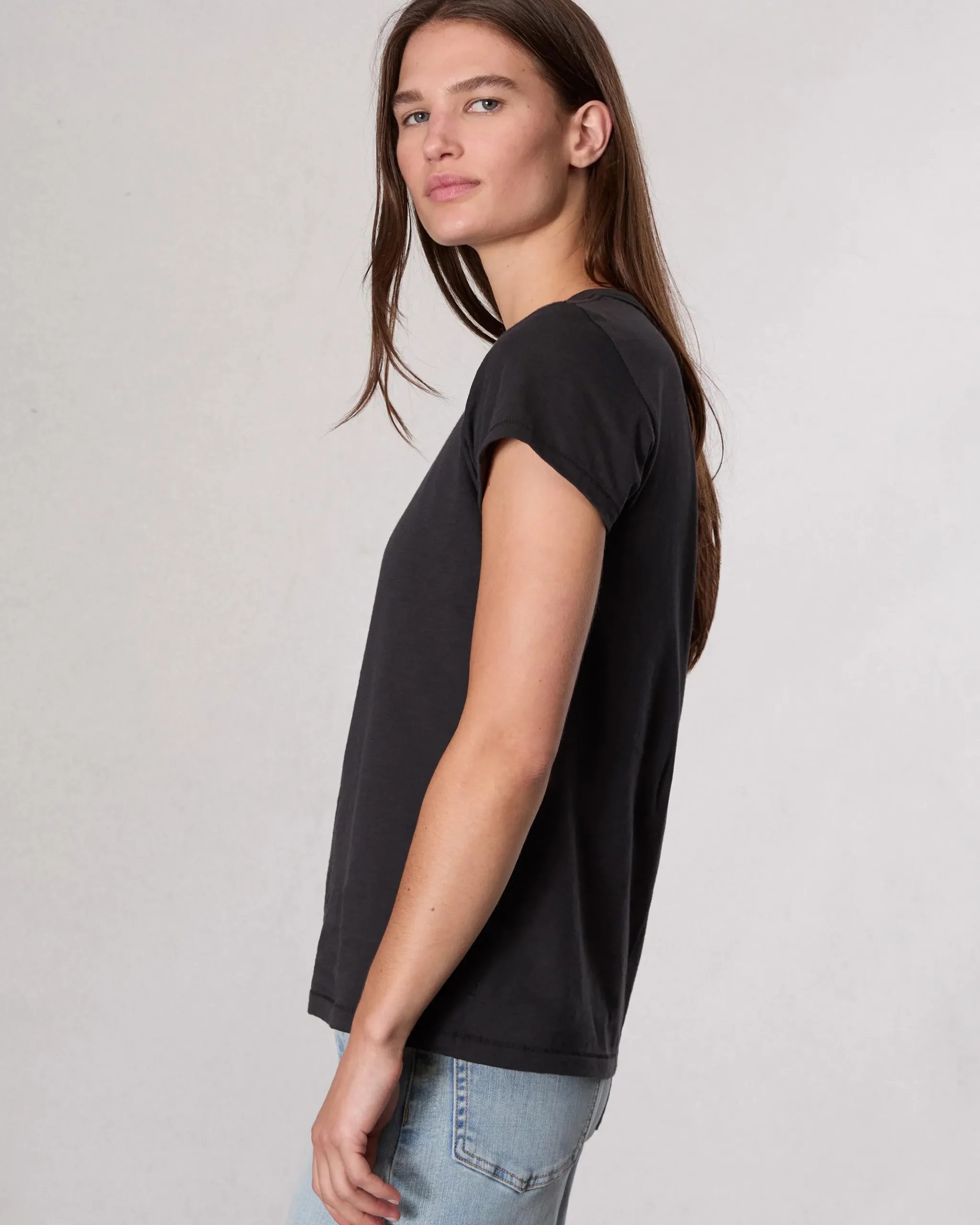 rag & bone Studded Cotton T-Shirt Black New