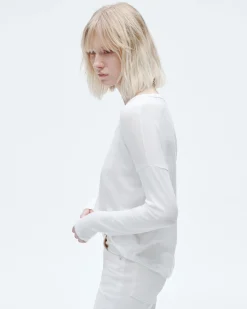 rag & bone The Knit Long Sleeve Tee White Clearance