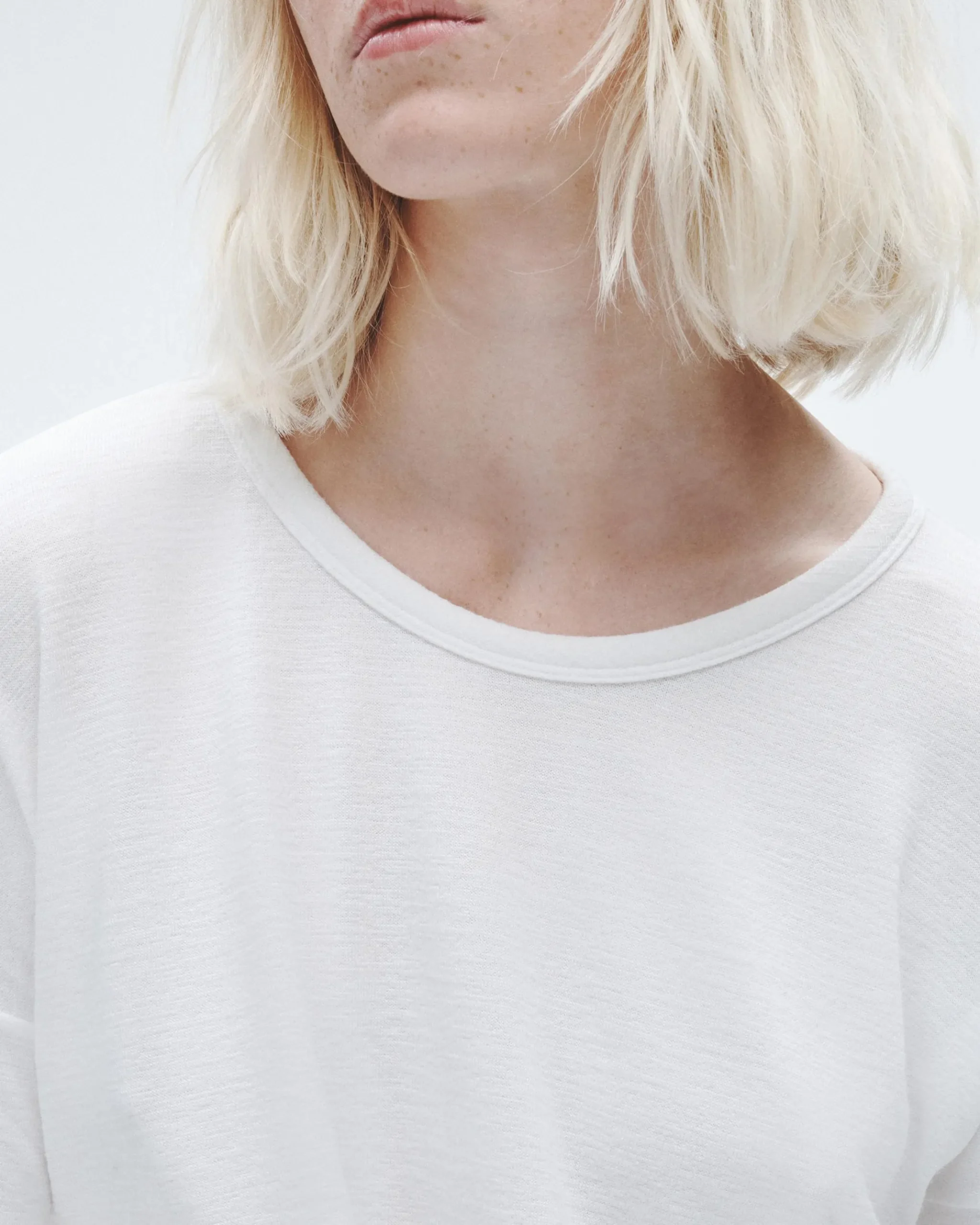 rag & bone The Knit Long Sleeve Tee White Clearance