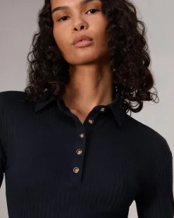 rag & bone The Knit Rib Polo Shirt Salute Shop