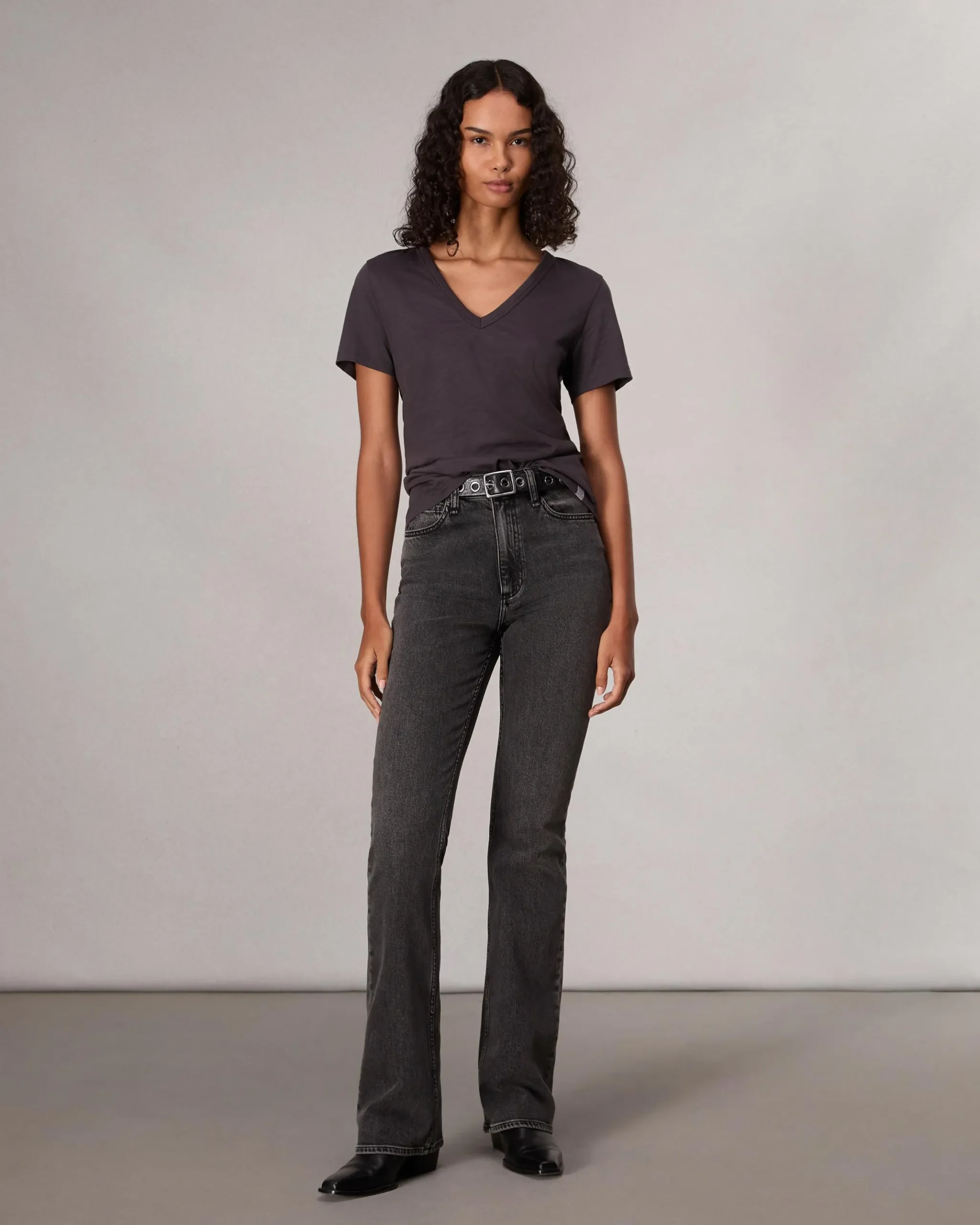 rag & bone The Slub V-Neck Tee Greystone Store