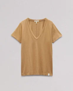rag & bone The Slub V-Neck Tee Khaki New