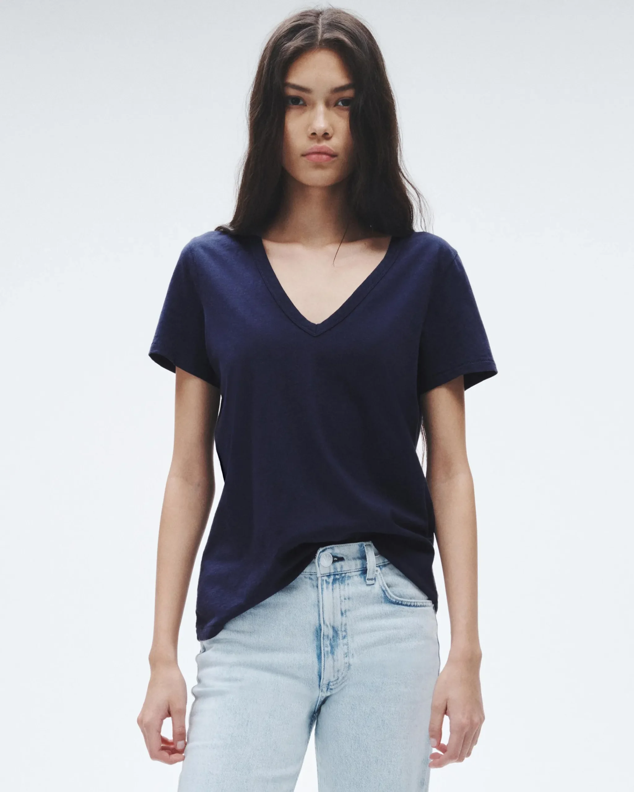rag & bone The Slub V-Neck Tee Salute Best Sale