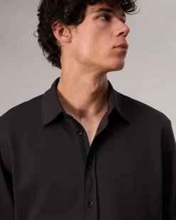 rag & bone Tomlin Pima Cotton Shirt Black Sale
