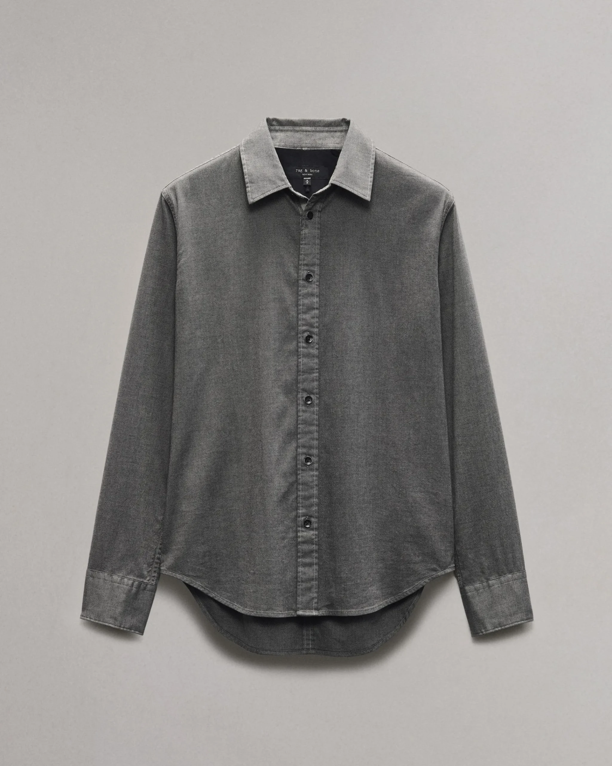 rag & bone Tomlin Stretch-Cotton Dobby Shirt Dark Grey Online