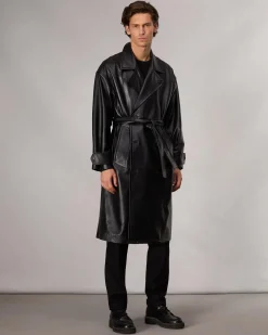 rag & bone Tyler Leather Trench Coat Black Shop
