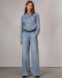 rag & bone Ultra Featherweight Mila Shirt Annie Hot