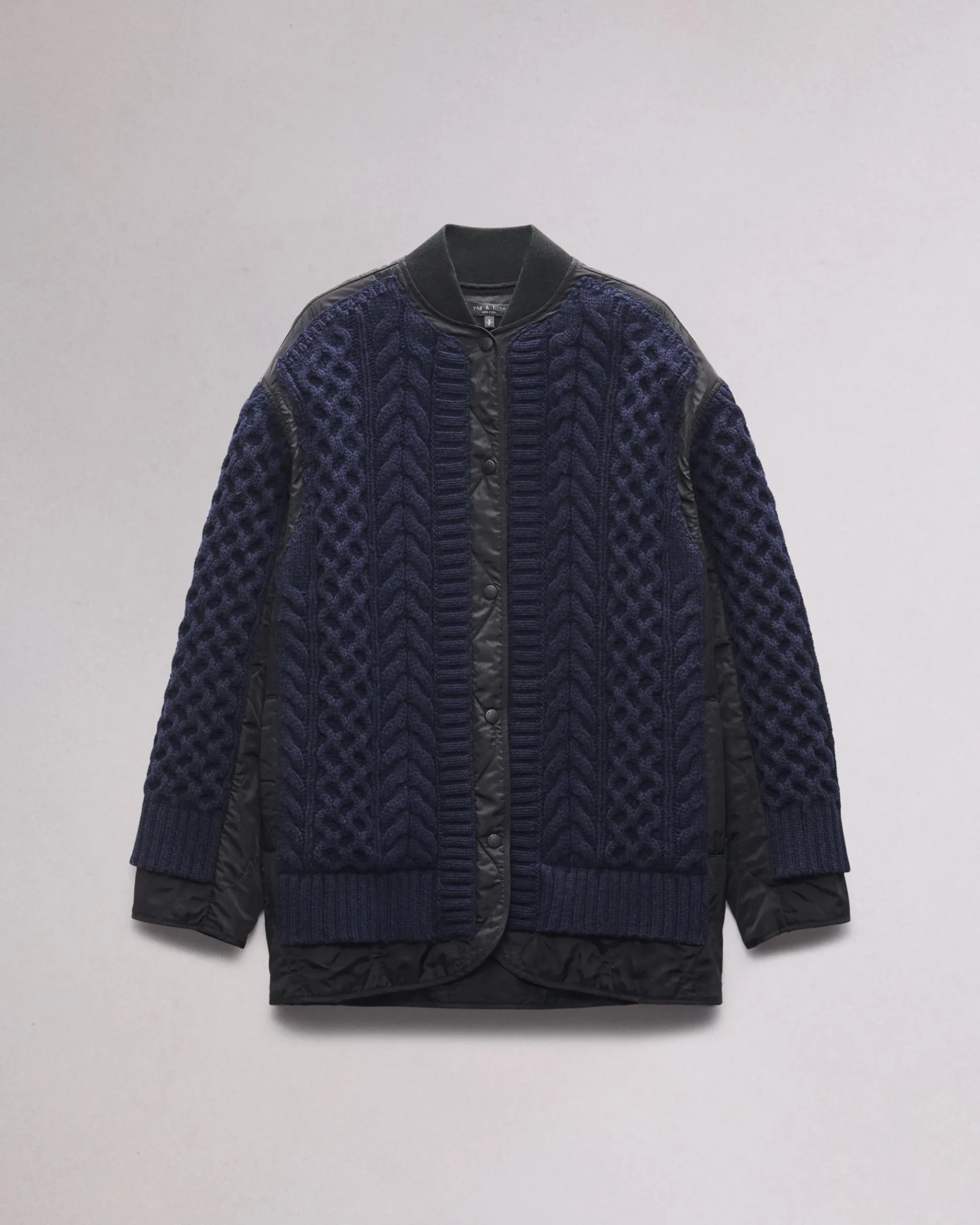 rag & bone Winnie Mixed-Media Jacket Navy Hot
