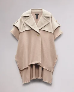 rag & bone Wool Trench Poncho Biscuit Online